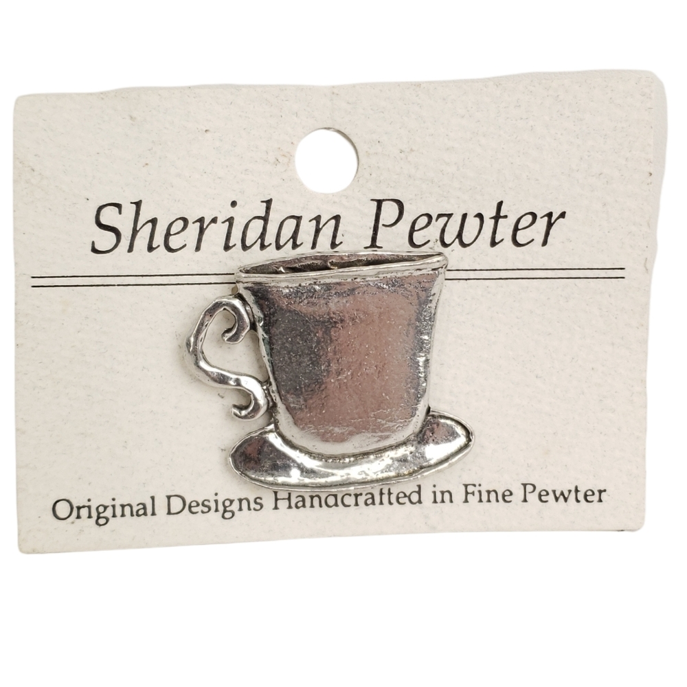 Sheridan Pewter Coffee Cup Brooch